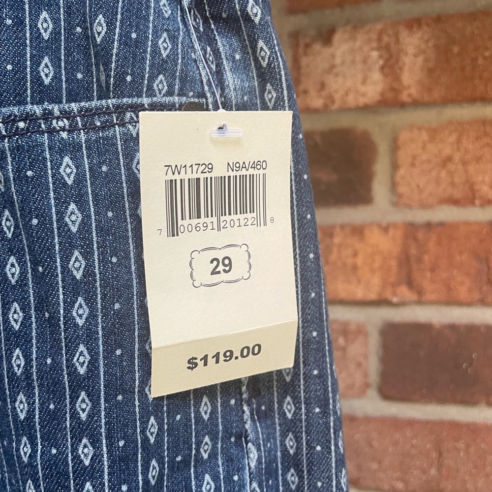 Lucky Brand Blue and White Jeans with Geometric Pattern